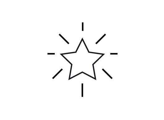 Star shine icon of 3 types. Isolated vector sign symbol.